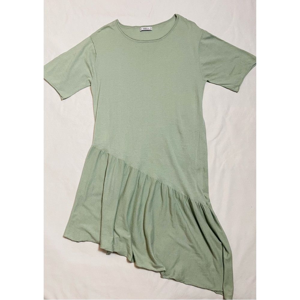 Zara Zara Knit Green Mint Dress With Asymmetric Ruffle Size M Size M / US 6-8 / IT 42-44 - 6 Thumbnail
