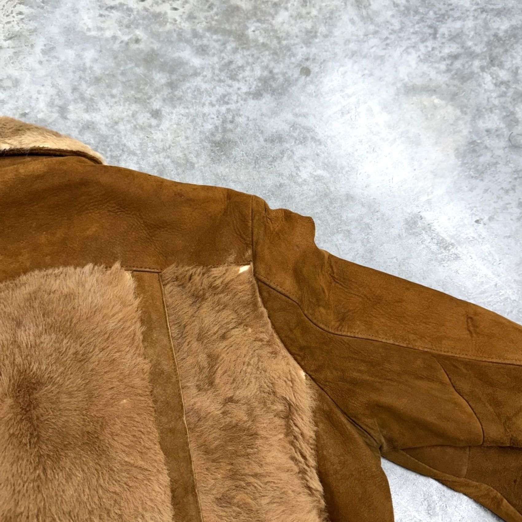 Vintage Vintage Robert Lewis Coat Mens 40 Brown Fur Shearling Grizzly Overcoat Wool Lined Belted Buttoned Fur Trim Classic Casual Winter Mens Size US XXS / EU 40 - 6 Thumbnail