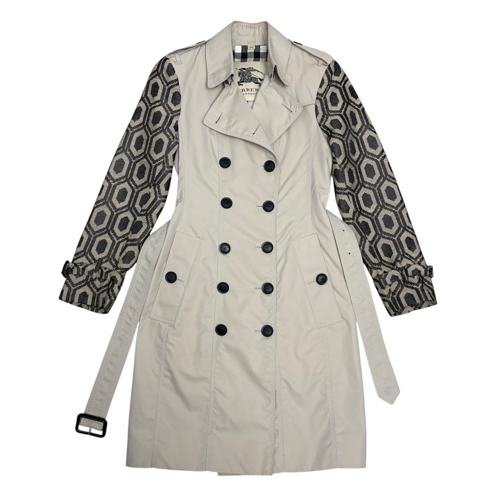 Burberry BURBERRY Trench Coat Luxury Business Jacquard Vintage XS Size XS / US 0-2 / IT 36-38 - 1 Thumbnail