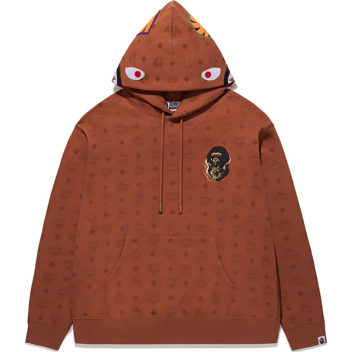 Bape × MCM BAPE x MCM Shark Pullover Hoodie Brown Size US S / EU 44-46 / 1 - 2 Thumbnail