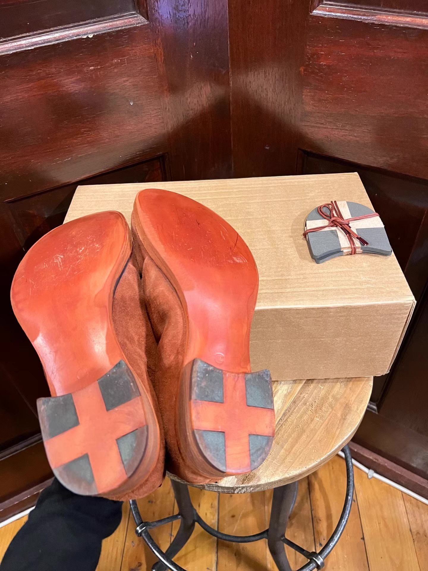 Ma+ m.a+ Rosso Double Fold Derby Shoes. Men's coral‑red Ｑ25 Size US 8.5 / EU 41-42 - 6 Thumbnail