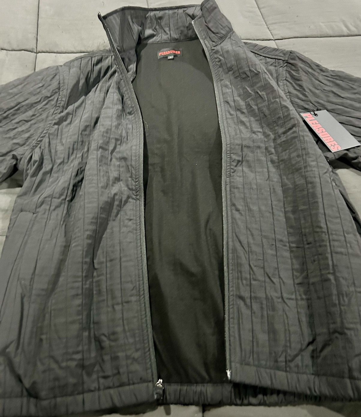 Pleasures PLEASURES Rescue Pleated Track Jacket – Black size large Size US L / EU 52-54 / 3 - 5 Thumbnail