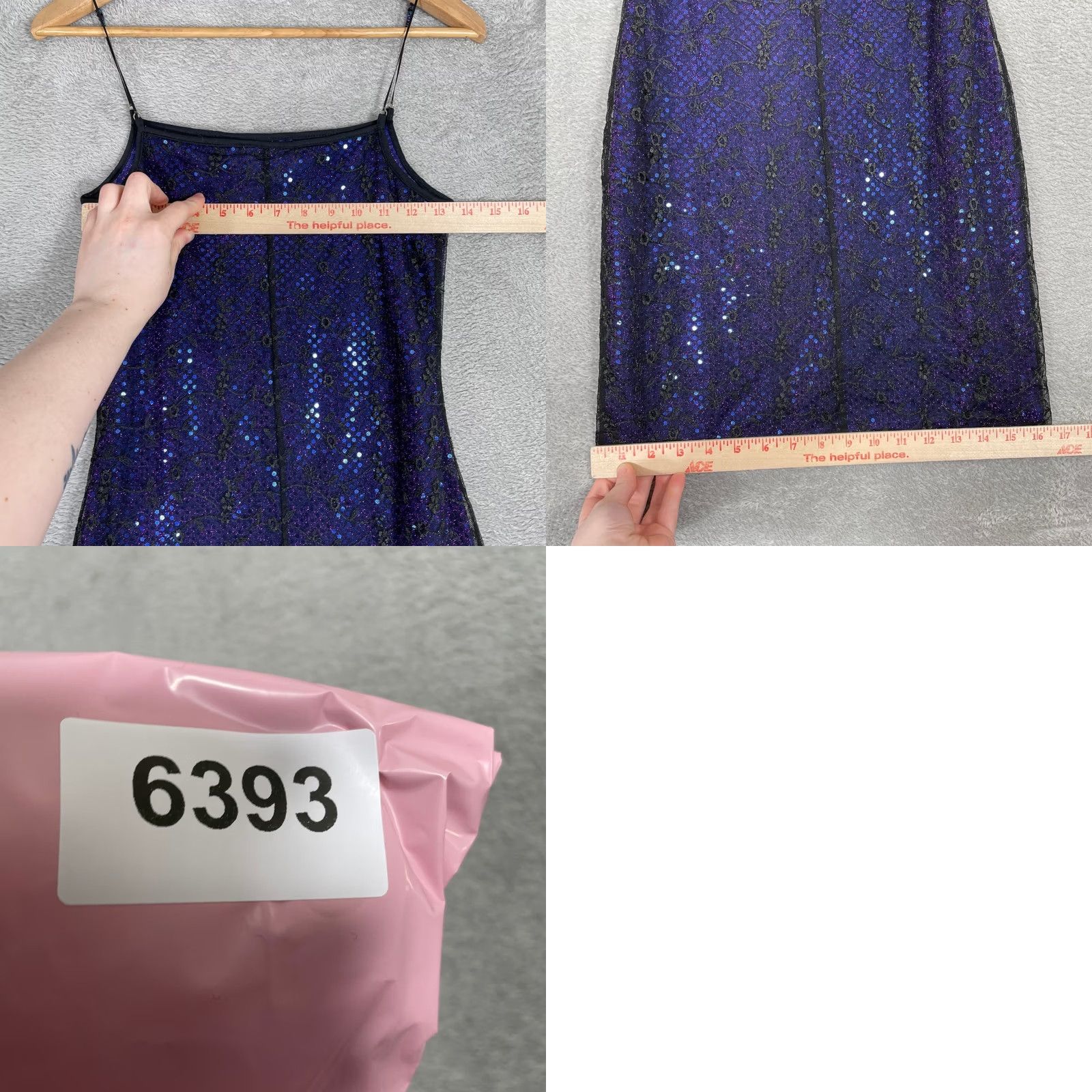 Vintage VINTAGE Charlotte Russe Mini Dress Small Purple Sequin Lace Overlay Y2K Women Size S / US 4 / IT 40 - 8 Thumbnail