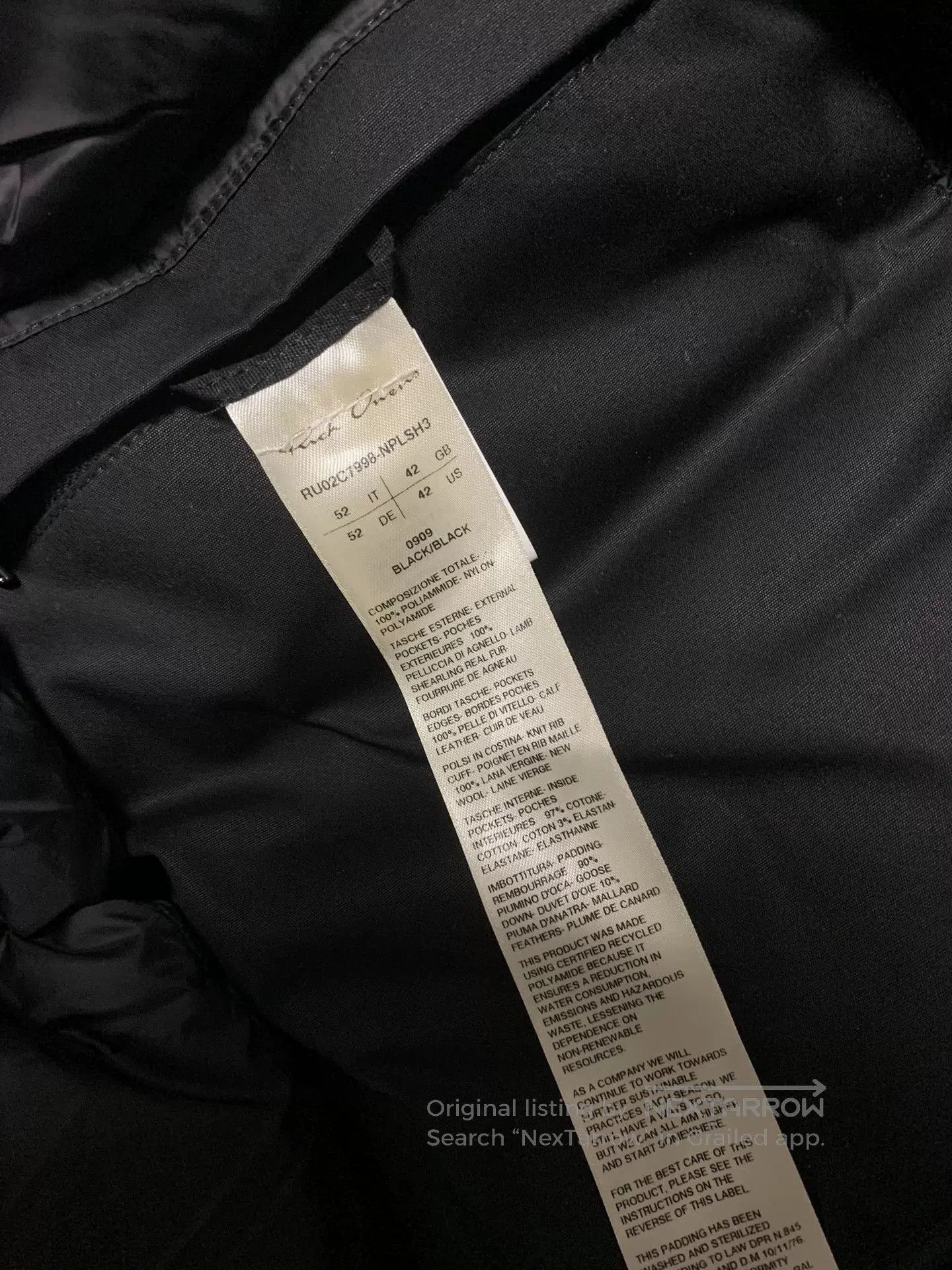 Rick Owens Rick Owens LS Wizard Hat Long Down Jacket. Size US L / EU 52-54 / 3 - 5 Thumbnail