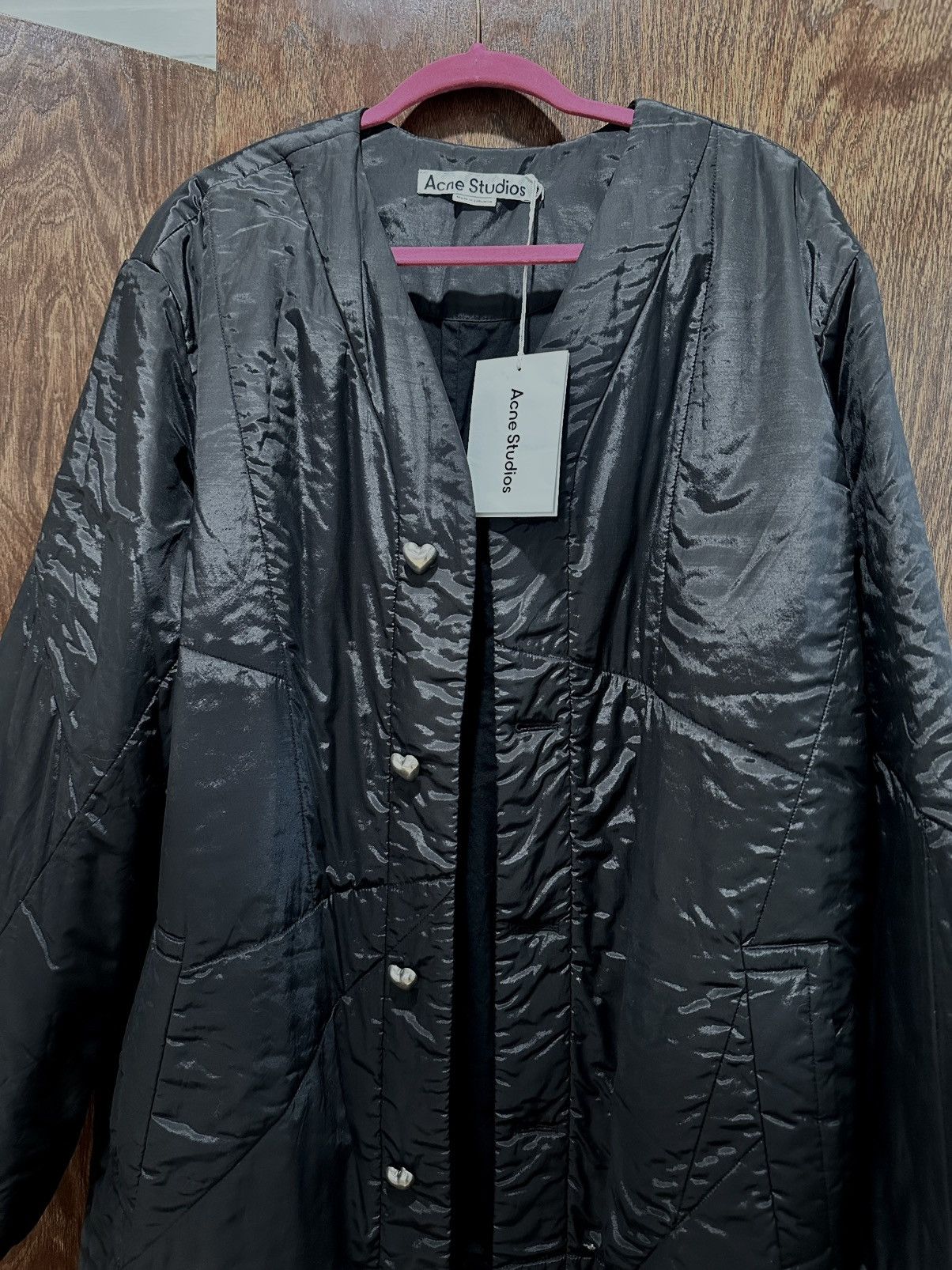 Acne Studios Acne Studios Oliber Quilted Long Coat Black Heart Buttons Size US L / EU 52-54 / 3 - 1 Thumbnail