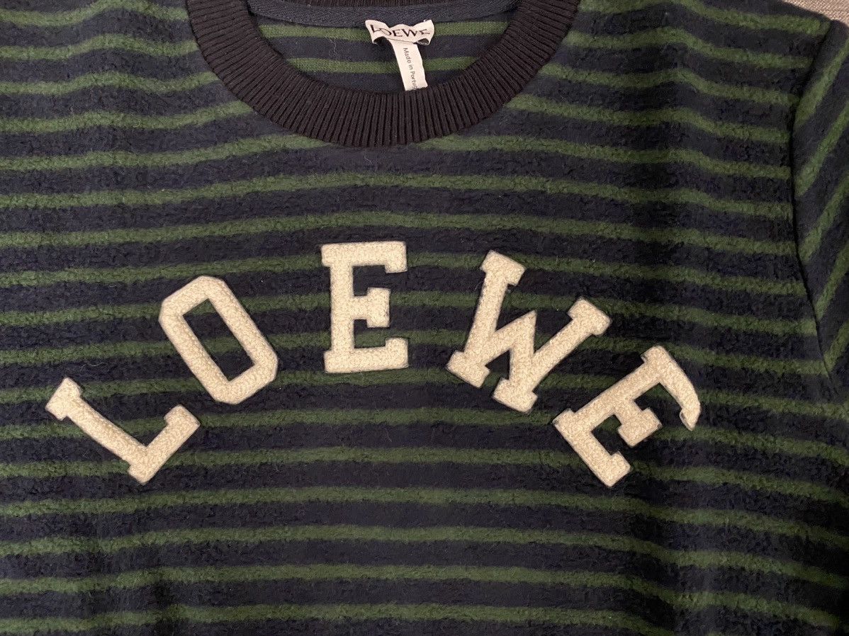 Loewe Loewe navy and green striped logo sweatshirt XS Size US XS / EU 42 / 0 - 5 Thumbnail