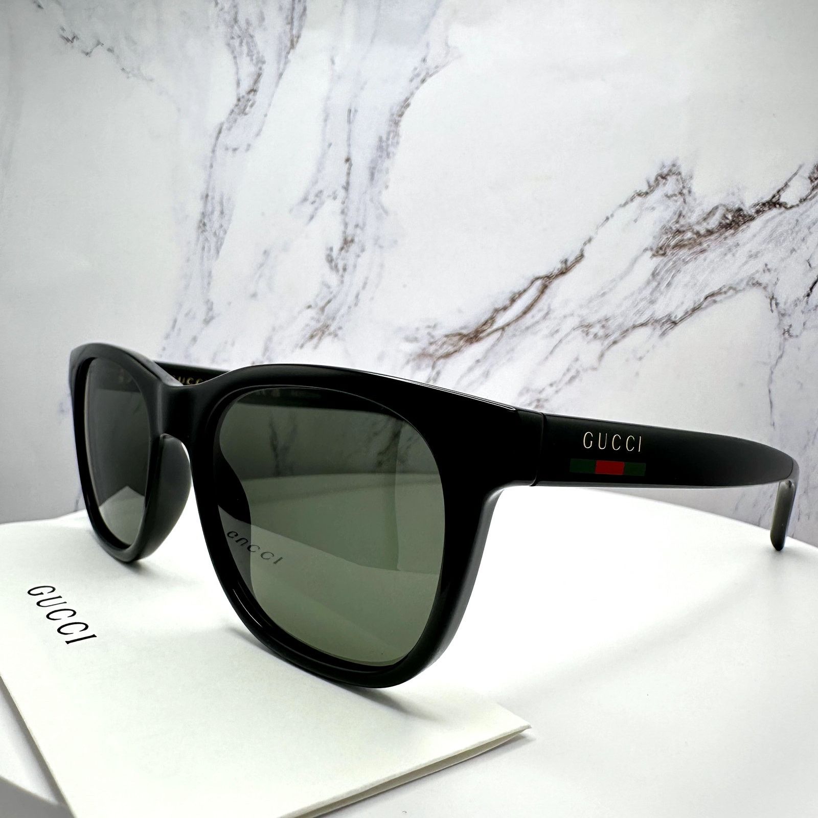 Gucci New GUCCI Sunglasses Black Square Gold Letter Logo Size ONE SIZE - 10 Thumbnail