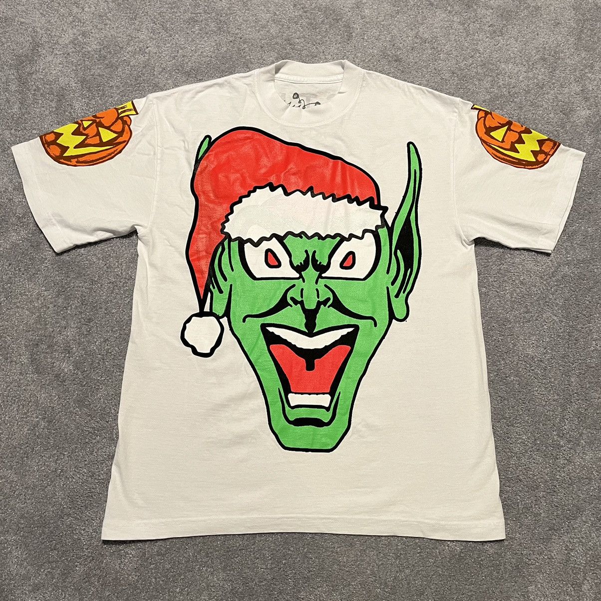 Pre-owned Asspizza Goblin 50 States Tour Christmas Santa Graphic Tee In White