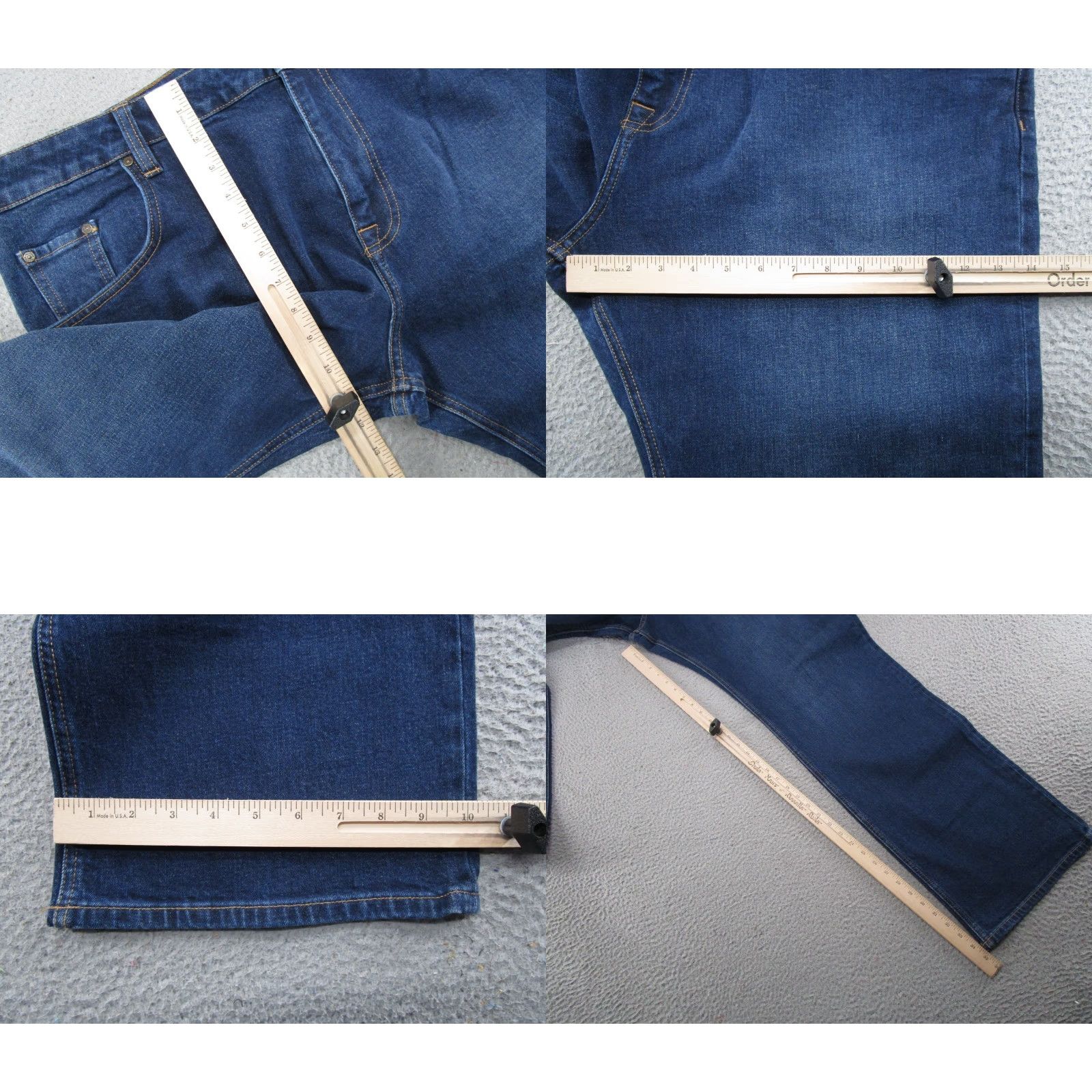 Tecovas Tecovas Jeans Straight Dark Blue Denim Mens Regular 42x34 5-Pocket Design Comfort Stretch Vintage? No, Not Vintage Orange? Wait no. Size US 42 / EU 58 - 8 Thumbnail