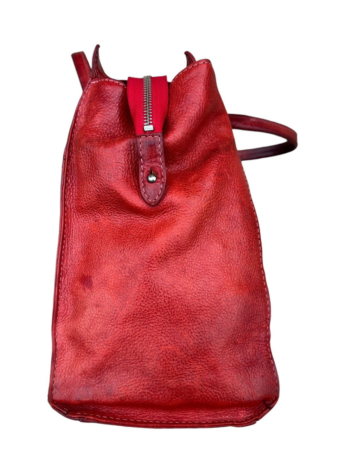 Japanese Brand Vintage PICCINO Tokyo Stains Patina Leather Bag Size ONE SIZE - 13 Thumbnail