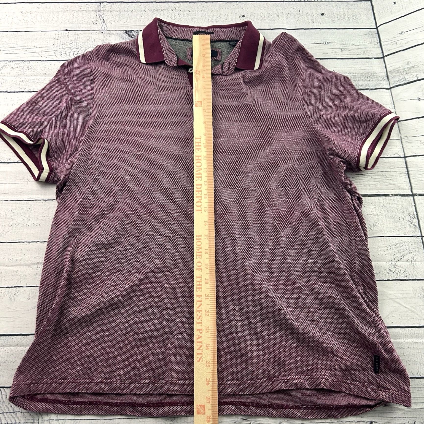 Ted Baker Ted Baker Short Sleeve Button-Up Polo Shirt Men's 6 Plum Purple Size US S / EU 44-46 / 1 - 3 Thumbnail