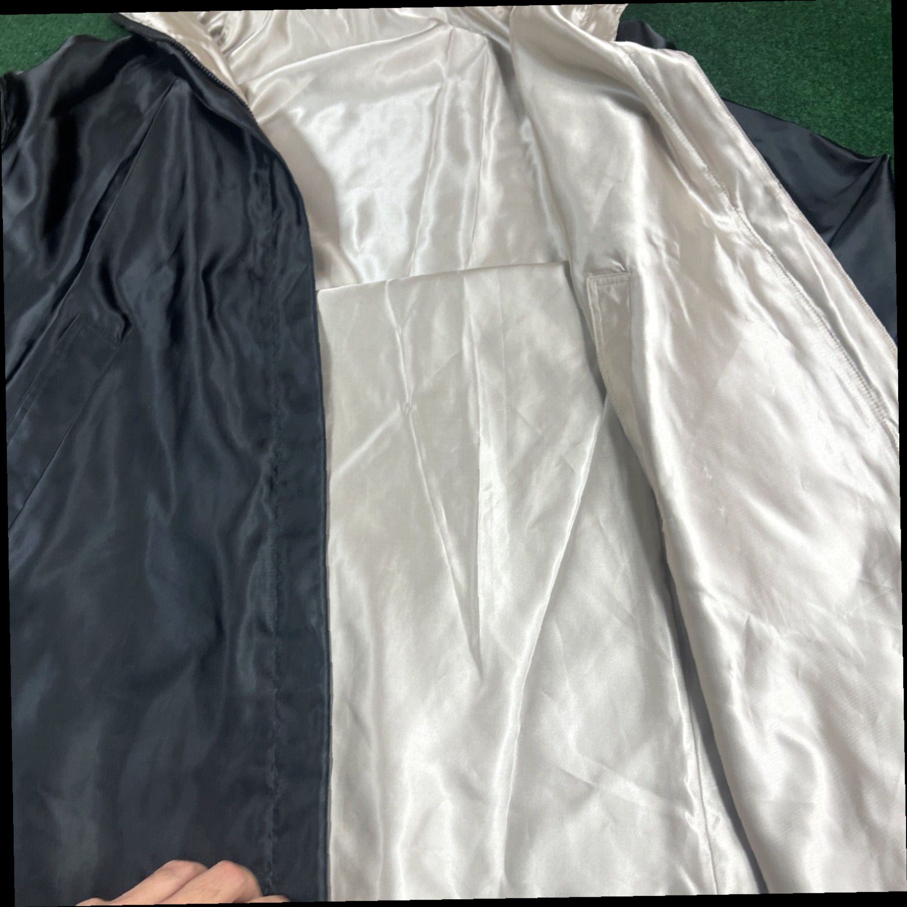 Crocs Mycra Pac One Croc Reversible Trench Raincoat Black Beige Sz 1 S/M Made in USA Size S / US 4 / IT 40 - 4 Thumbnail