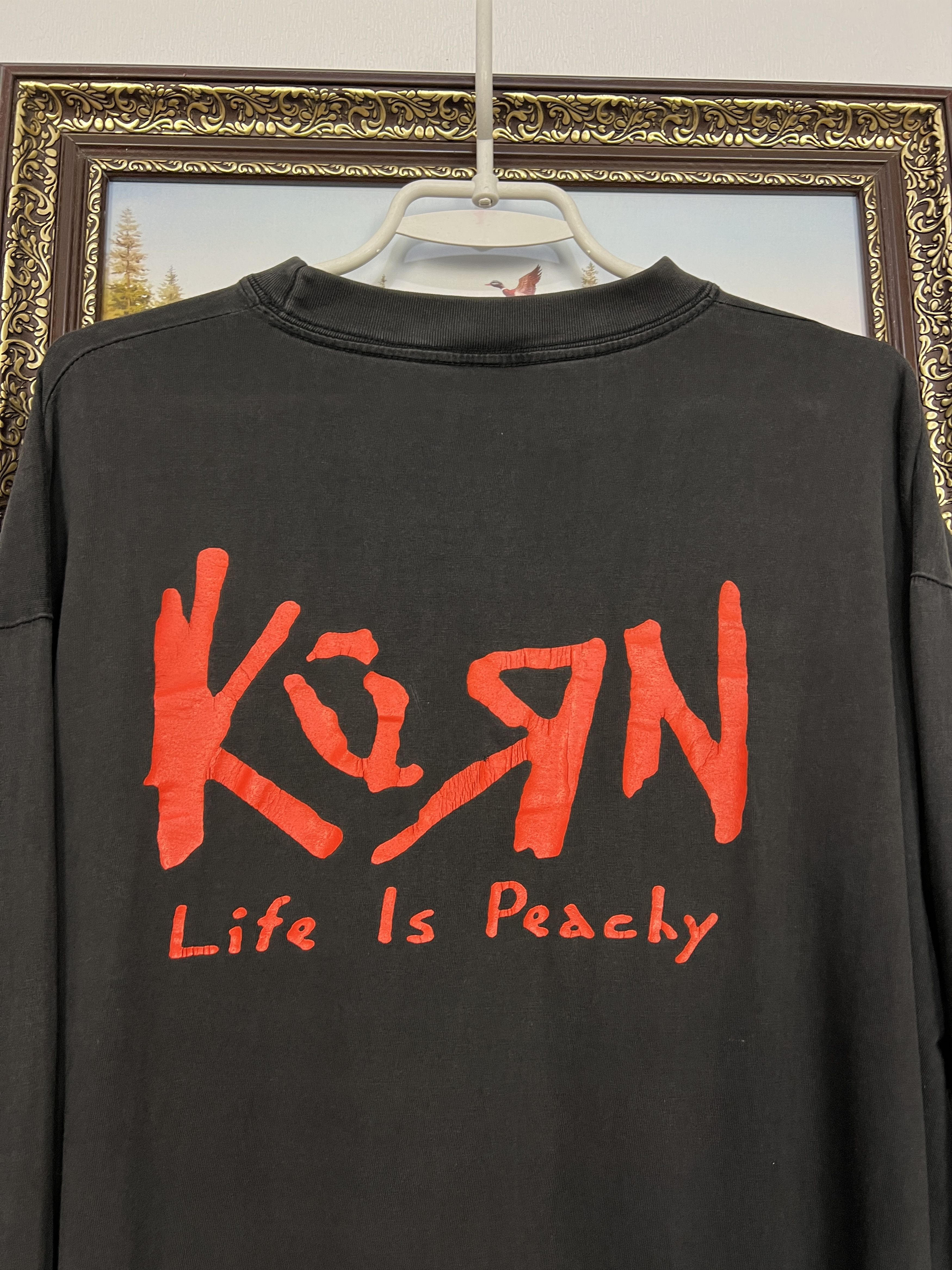 Vintage Vintage 90's Korn Life Is Peachy Long Sleeve Shirt Tee Size US L / EU 52-54 / 3 - 15 Thumbnail
