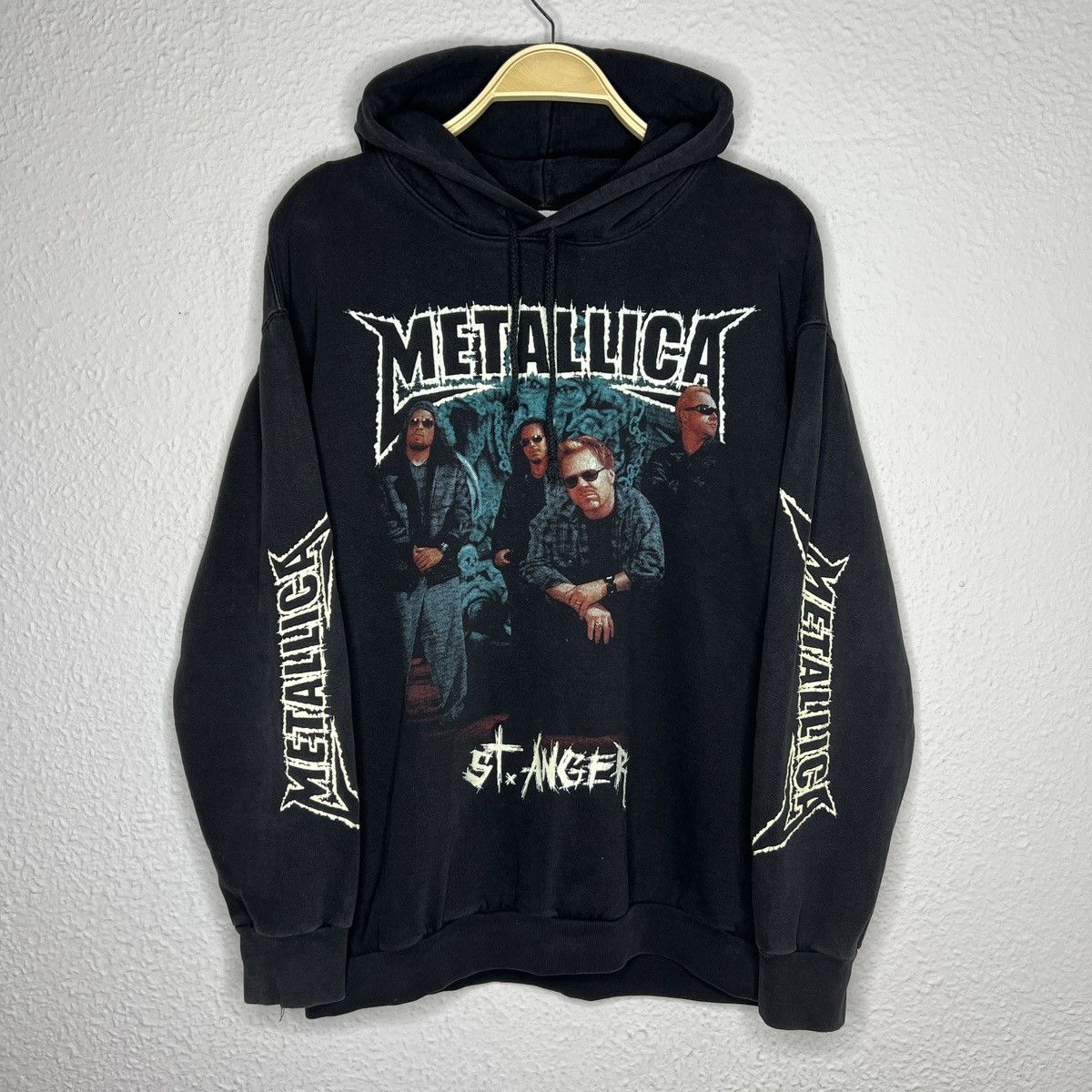 Band Tees Metallica St Anger Hoodie Fluo Full Print Graphic Black Size US XL / EU 56 / 4 - 2 Thumbnail