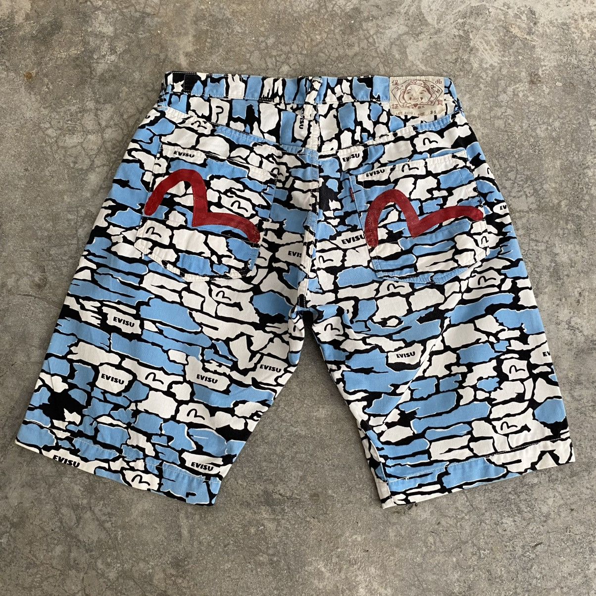 Evisu 2001 Evisu Ishigaki Camo OVP Baggy Jeans Shorts Jorts Size US 34 / EU 50 - 2 Thumbnail