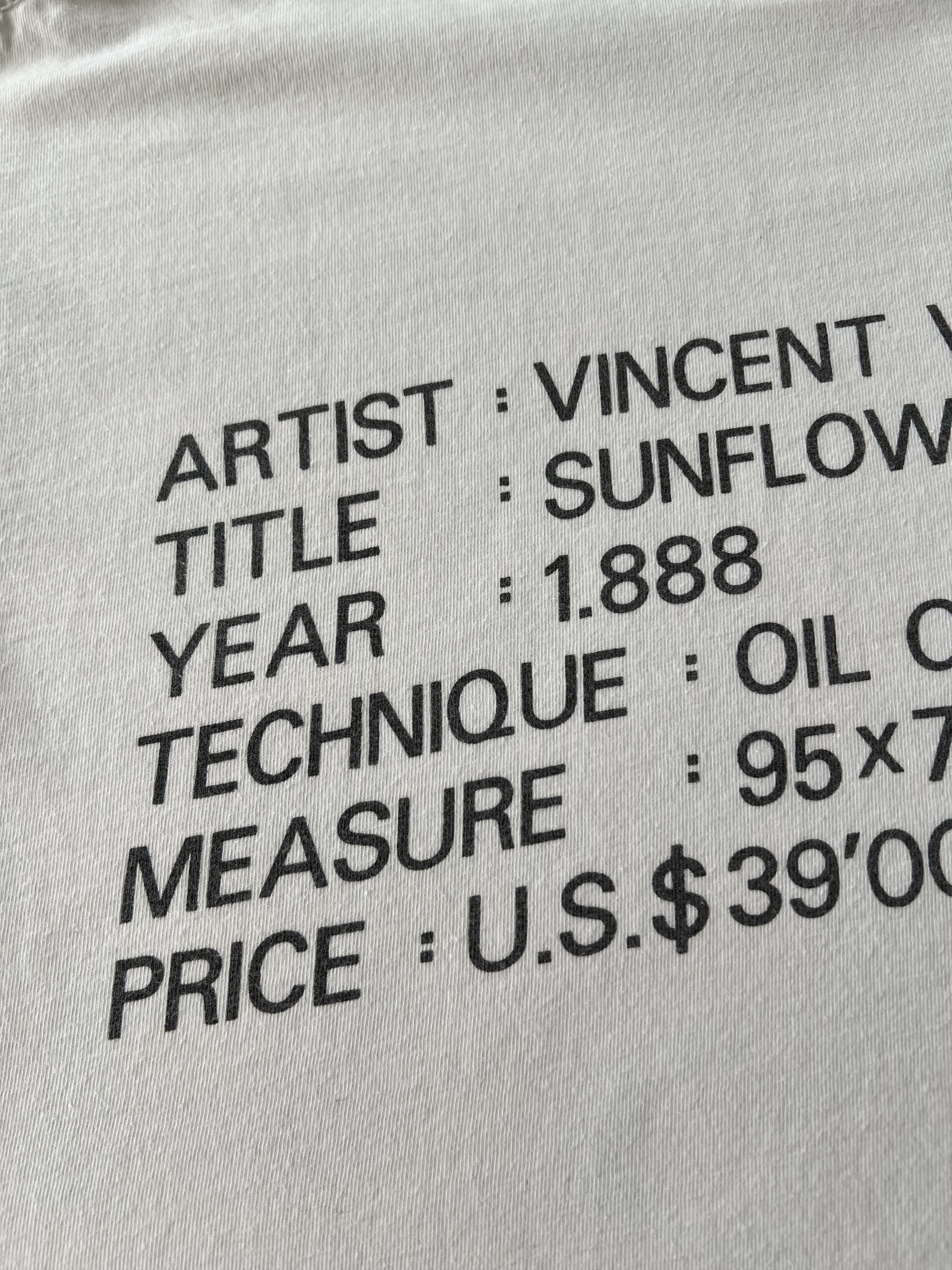 Arts & Science Vintage 90s Vincent van Gogh Sunflowers 1888 White T-shirt Size US L / EU 52-54 / 3 - 15 Thumbnail