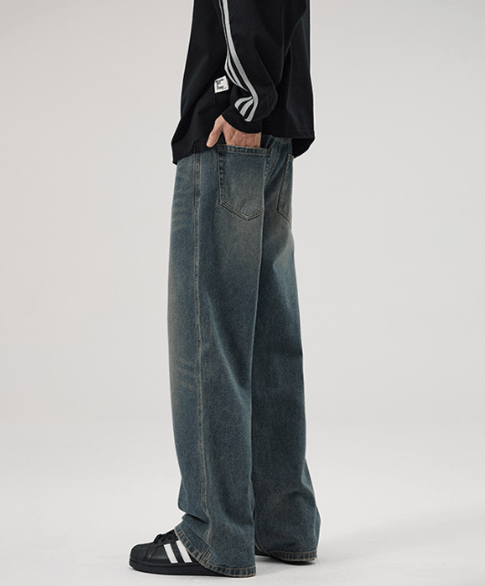 Japanese Brand × Jean Vintage distressed washed loose straight baggy jeans Size US 32 / EU 48 - 5 Thumbnail