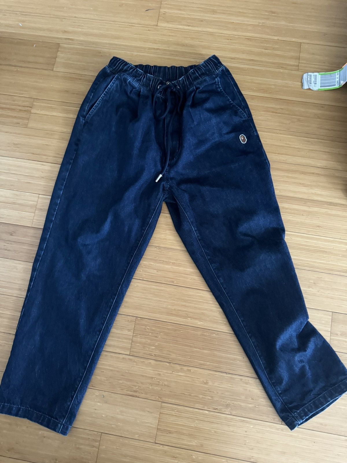 Image of Bape One Point Denim Chef Pants in Dark Blue, Men's (Size 36)