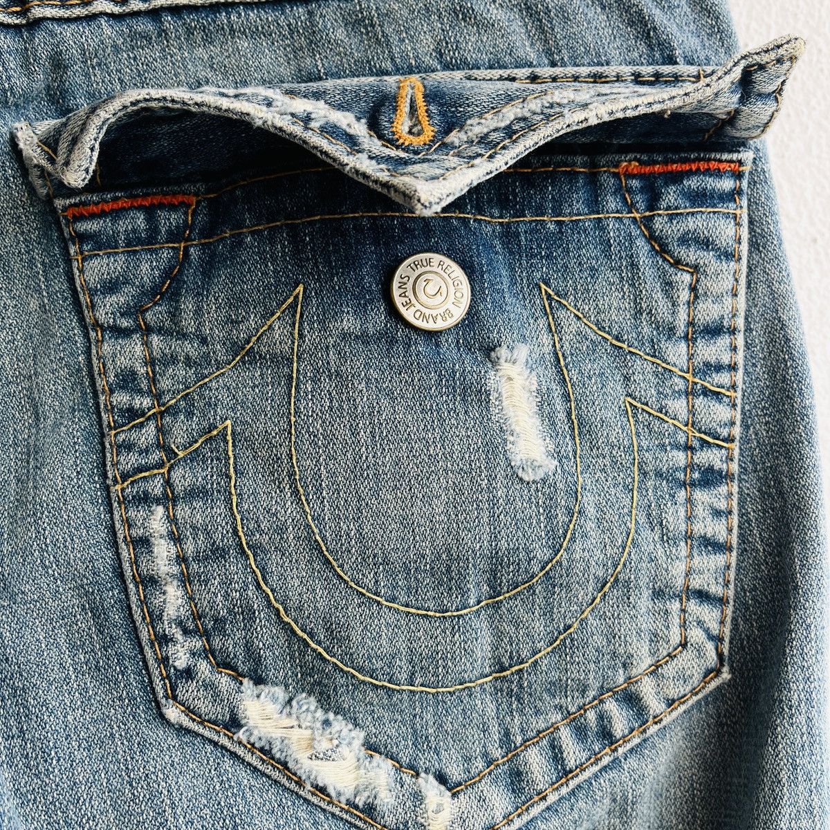 Seditionaries Flared TRUE RELIGION Distressed Patches Sashiko Jeans Size US 28 / EU 44 - 14 Thumbnail