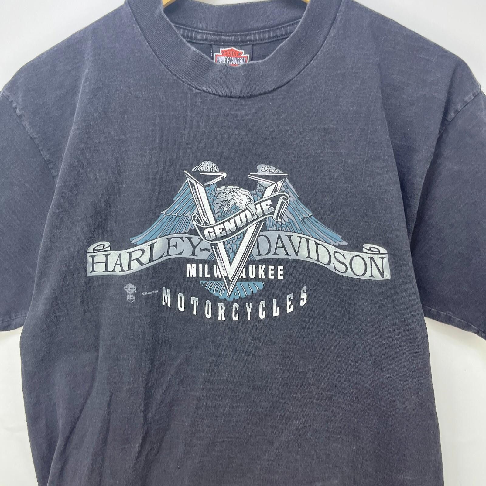 Harley Davidson Vintage 90s Harley-Davidson Canada Faded T-Shirt Large Size US L / EU 52-54 / 3 - 6 Thumbnail