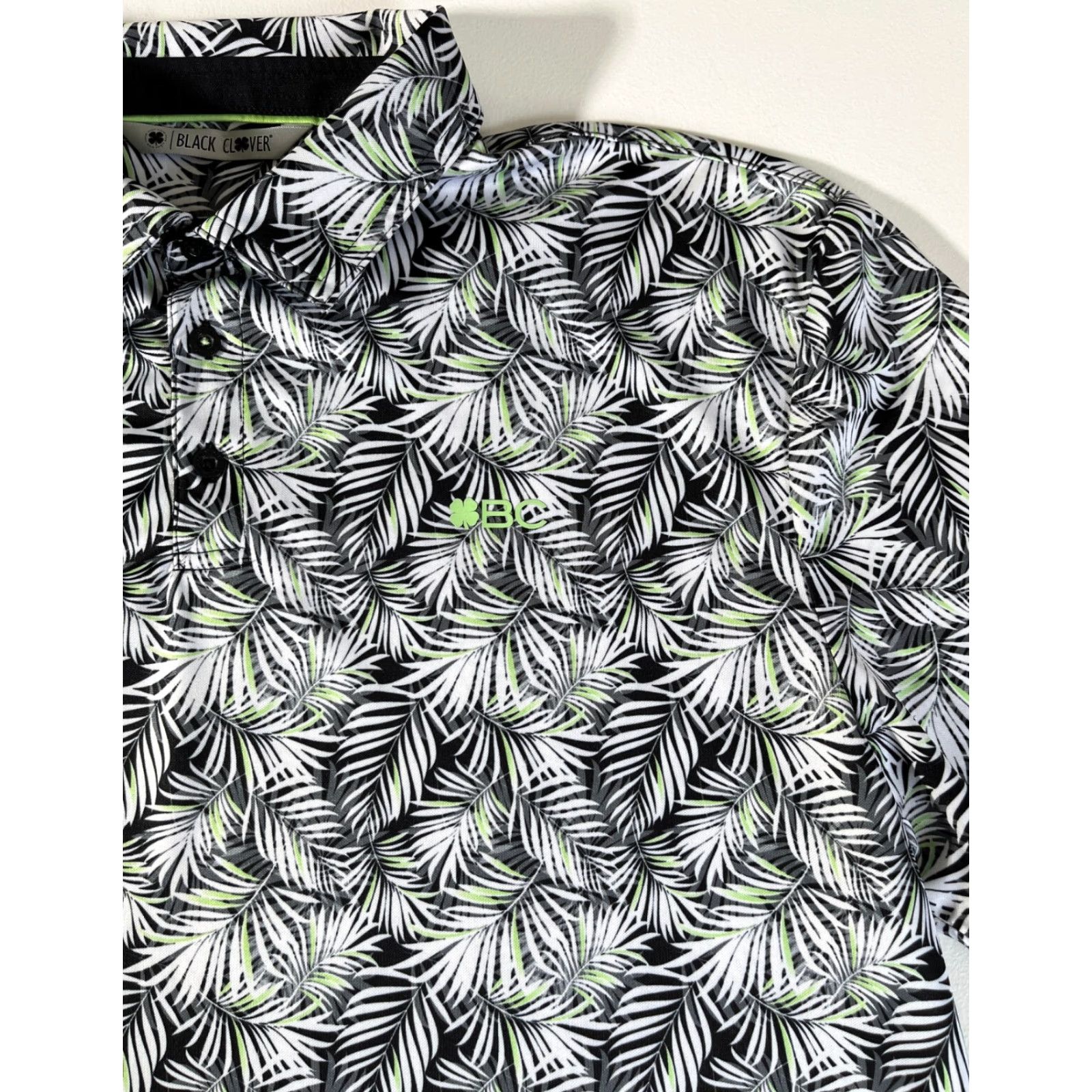 Vintage Men's Black Clover Club Tropics Golf Polo Shirt Sz XL Size US XL / EU 56 / 4 - 4 Thumbnail