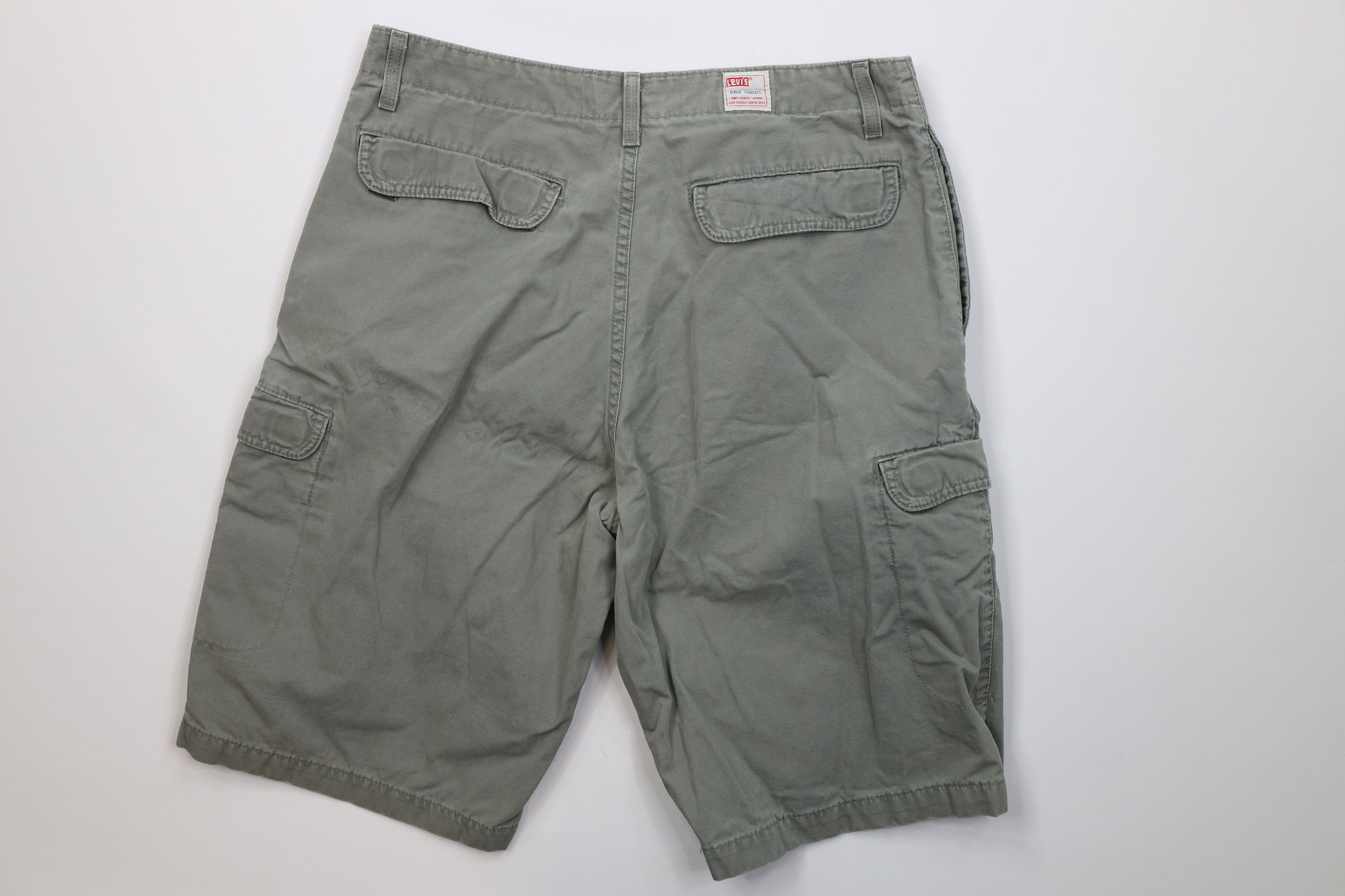 Levi's Vintage 90s Levis Heavyweight Cargo Shorts Green Cotton Size US 34 / EU 50 - 9 Thumbnail