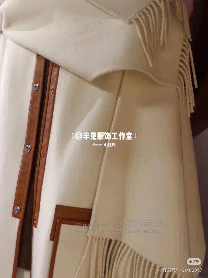 Hermes Hermes Off-White Patchwork Cloak Poncho Cashmere Coat Size XXS / US 00 / IT 34 - 9 Thumbnail