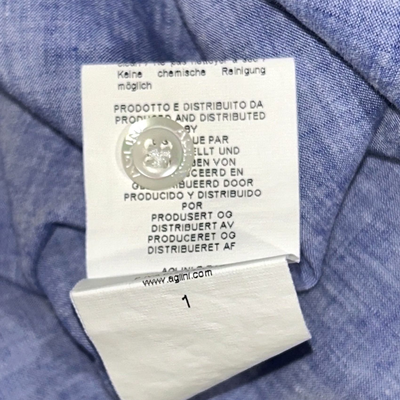 AGLINI Aglini David Linen Blend Button Up Blue Shirt Long Sleeve Mens 40 - Italy Size US L / EU 52-54 / 3 - 6 Thumbnail