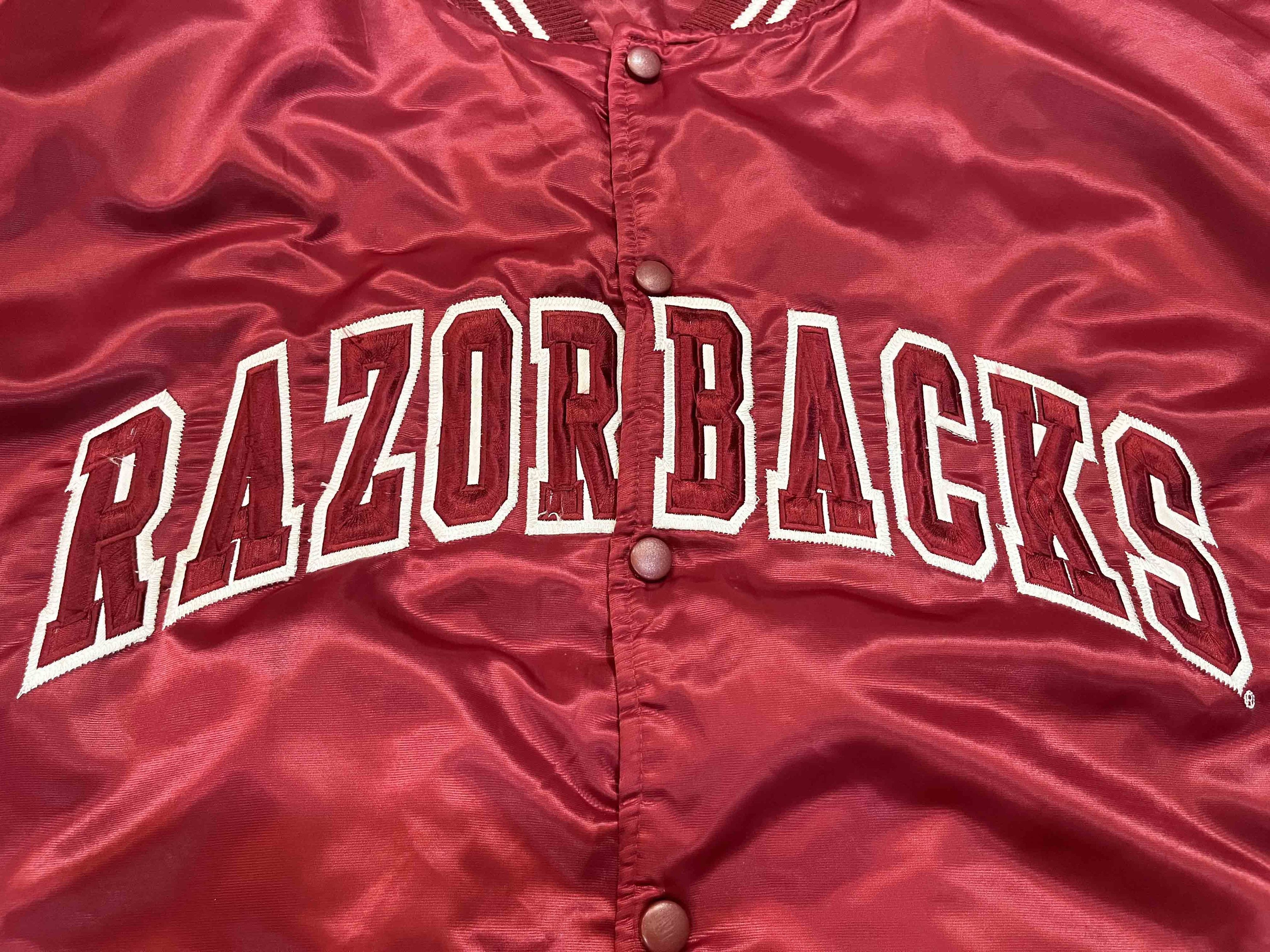 NCAA × Starter Starter NCAA Arkansas Razorbacks Satin Bomber Jacket Size US XL / EU 56 / 4 - 2 Thumbnail