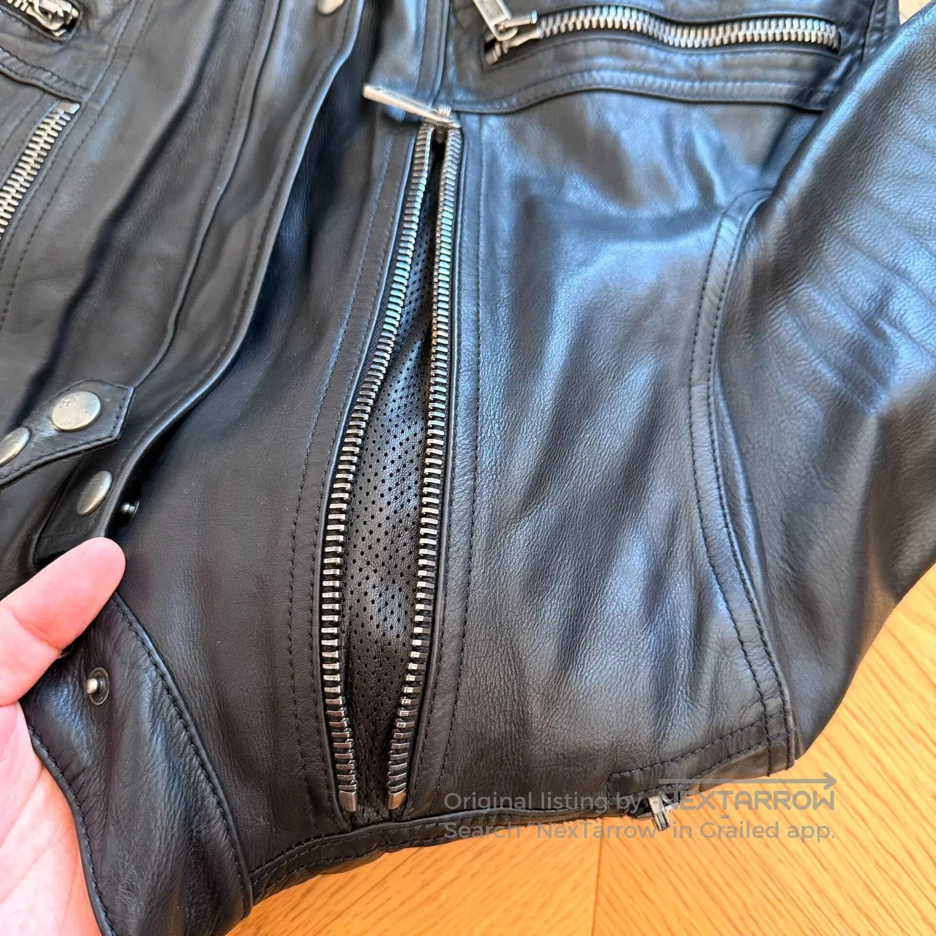 Ralph Lauren Purple Label Classic Black Leather Motorcycle Jacket. Size US L / EU 52-54 / 3 - 9 Thumbnail