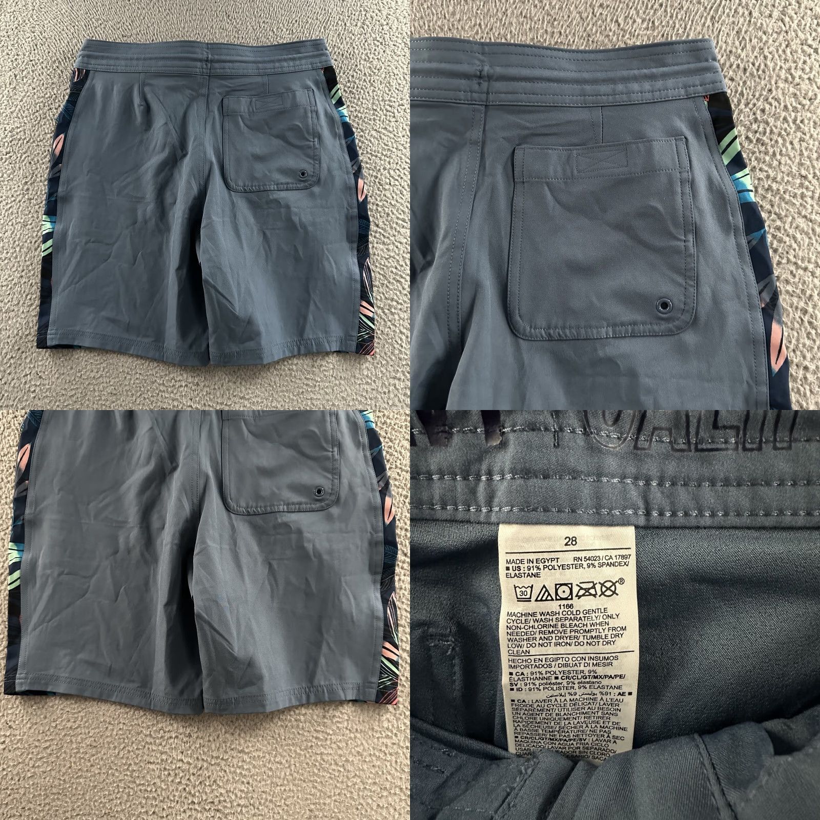 Old Navy Old Navy Mens Board Shorts Multicolor Blue Size 28 Stretch Polyester Spandex Regular Swim Bottom Board Shorts Mens Size US 28 / EU 44 - 9 Thumbnail