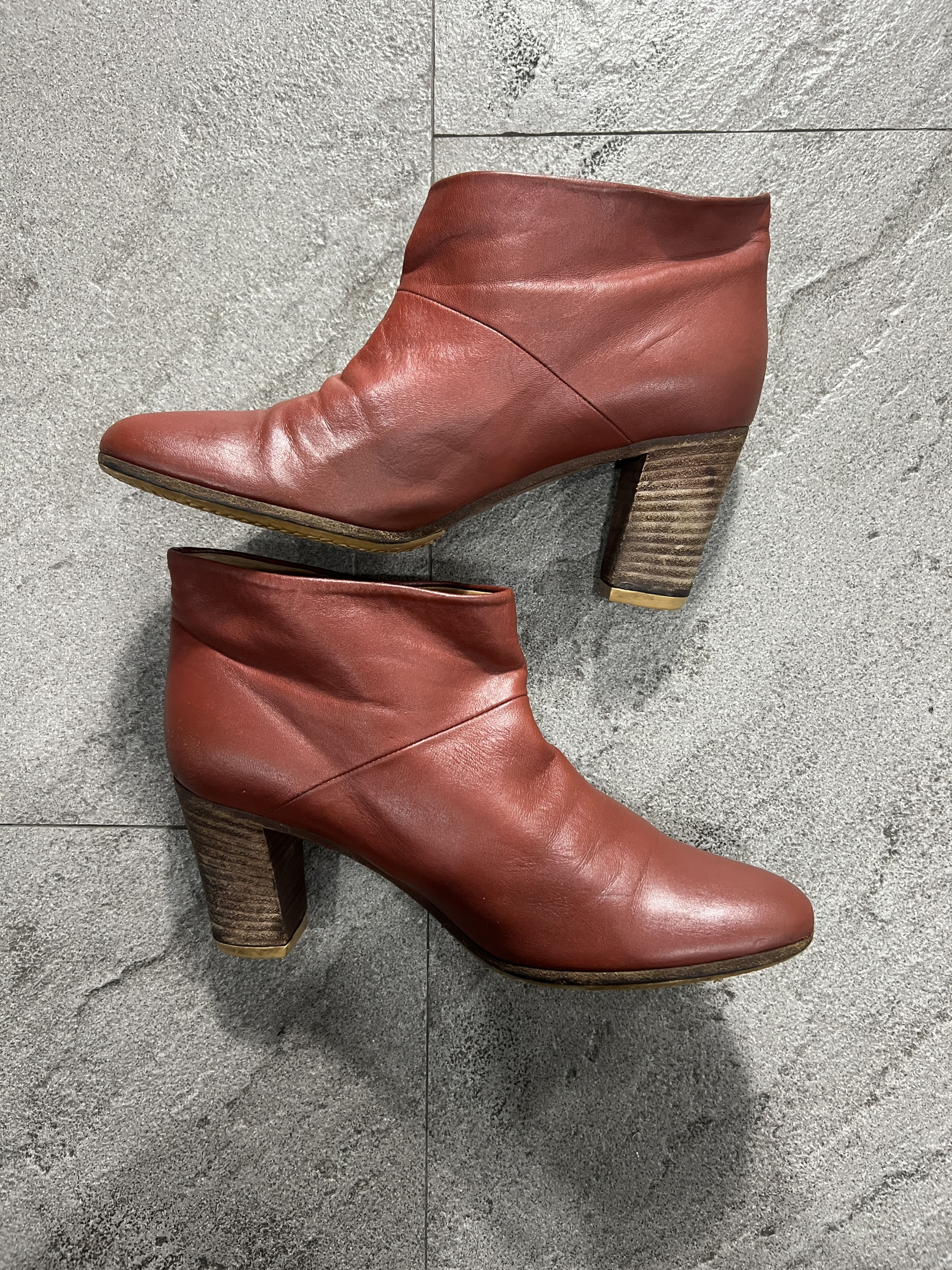 Maison Margiela Maison Martin Margiela Oxblood Leather Ankle Boots Heel Size US 7 / IT 37 - 4 Thumbnail