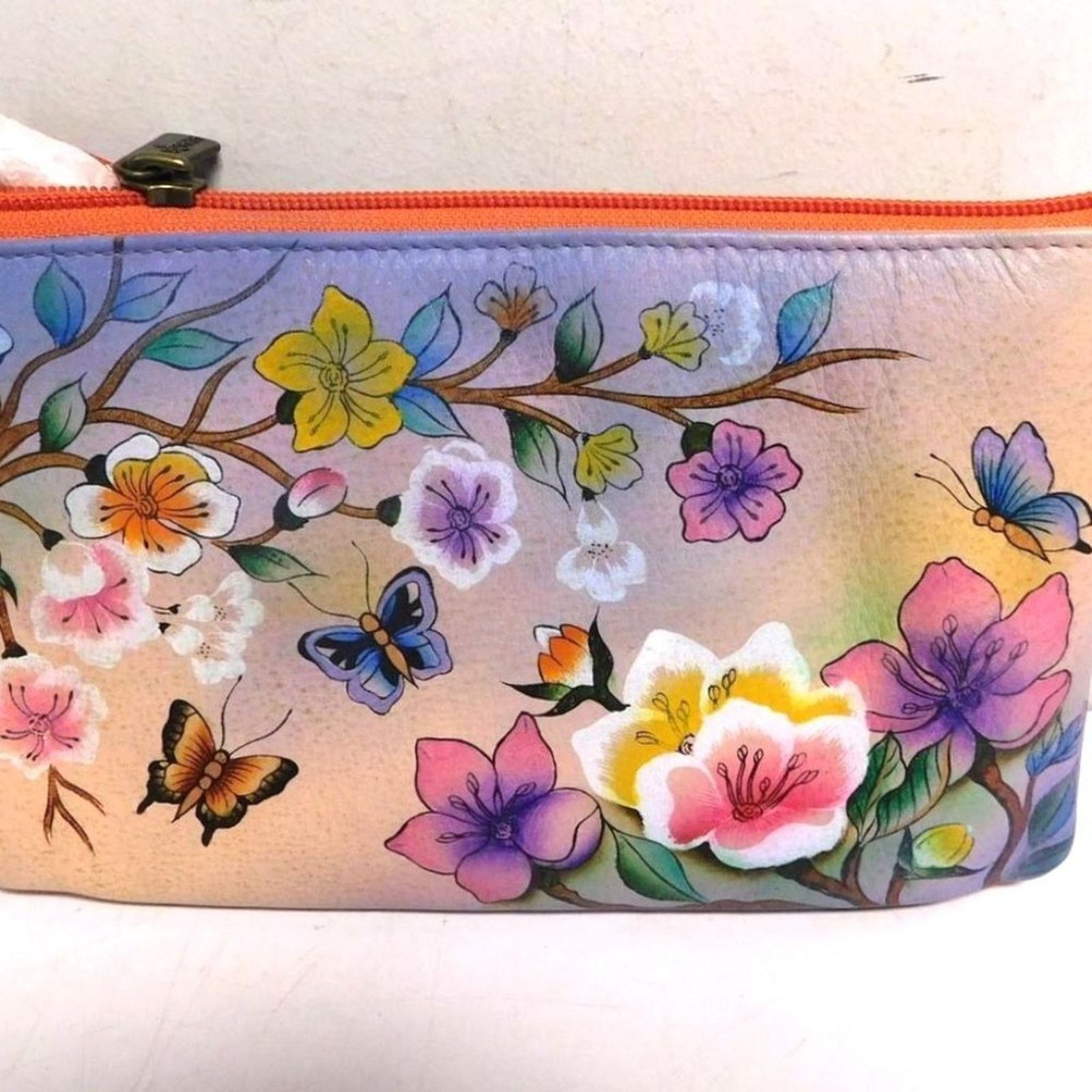 Designer Anuschka Hand Painted Leather Japanese Garden Crossbody Bag Size ONE SIZE - 2 Thumbnail