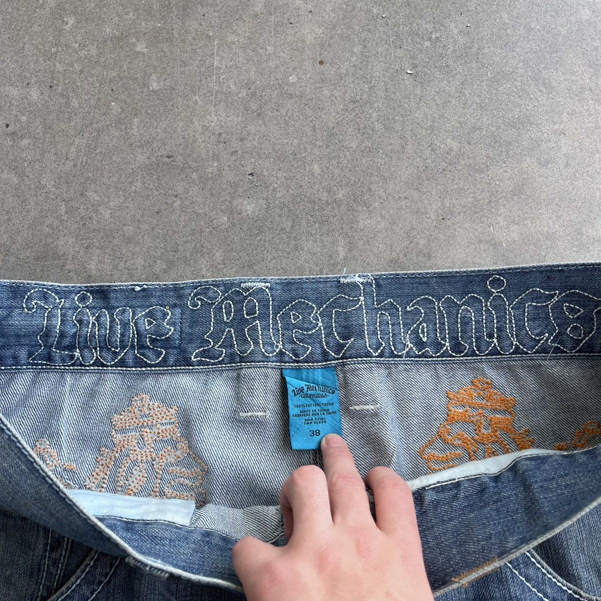 Southpole Crazy Y2K Live Mechanics 40x38 Ultra Baggy Wide leg Denim Size US 38 / EU 54 - 7 Thumbnail