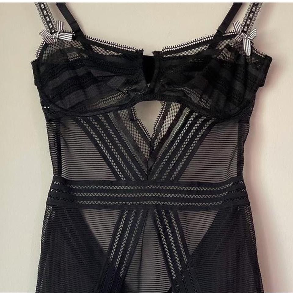 Victoria's Secret VS Black Mesh Sheer Mini Dress (34C/32D) Size ONE SIZE - 2 Thumbnail