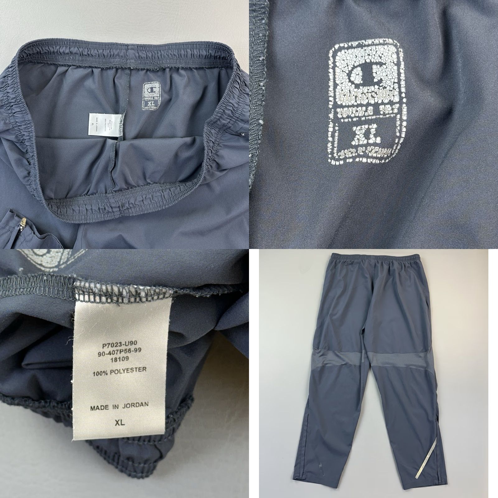 Champion Champion Track Pants Mens XL Gray Lightweight Vented Ankle Zip Jogger Athleisure Size US 36 / EU 52 - 8 Thumbnail