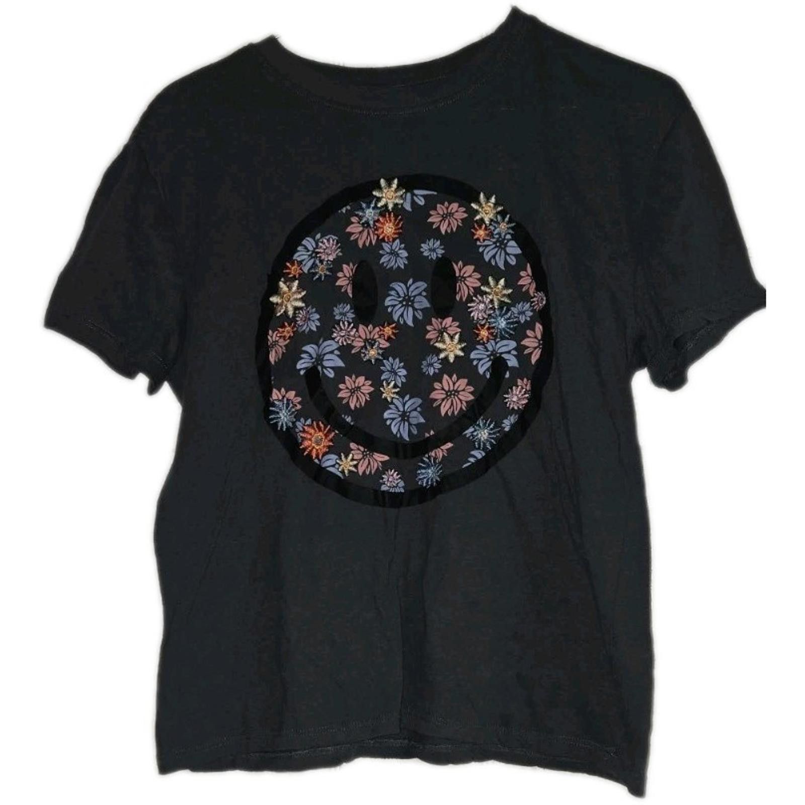 Other Freeze Embroidered Gray Floral Smiley Face Crew Neck Pullove Size XS / US 0-2 / IT 36-38 - 1 Thumbnail
