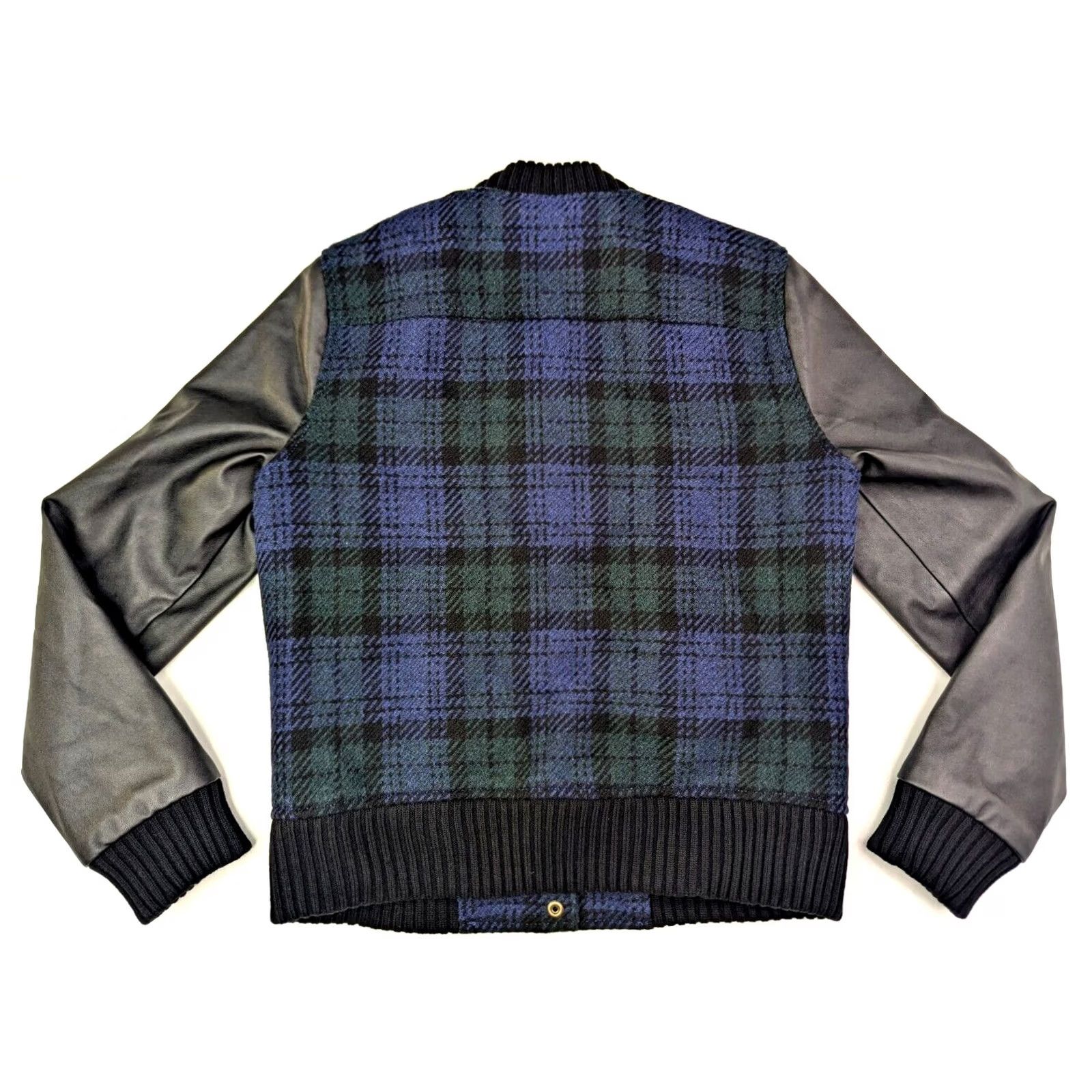 J.Crew J.CREW Bomber Jacket Blue Wool Blend Plaid S Women Size S / US 4 / IT 40 - 2 Thumbnail