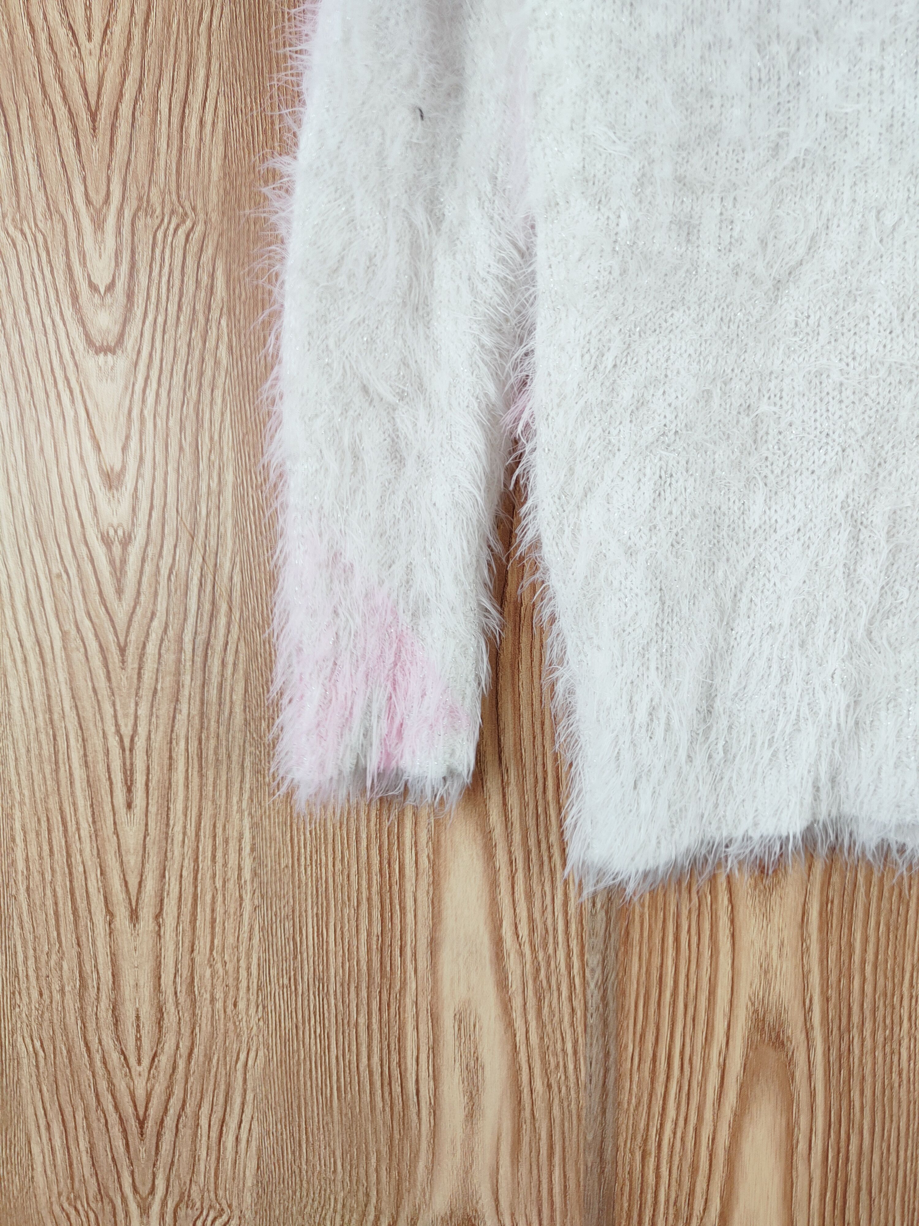 Japanese Brand × Vintage Shoo La Rue White Fur Mohair Knitwear Size L / US 10 / IT 46 - 4 Thumbnail