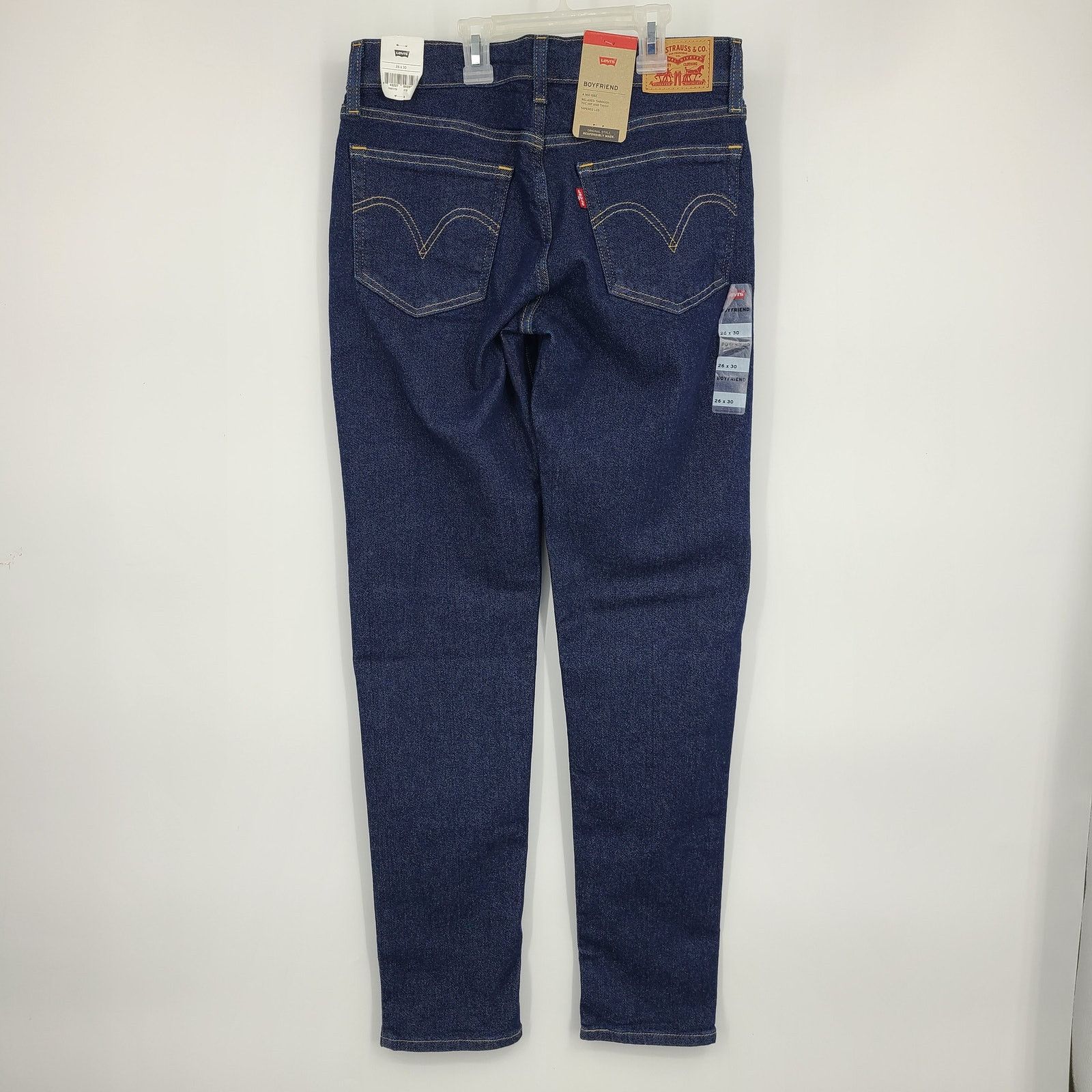 Levi's Levi's BOYFRIEND Tapered Leg Dark Wash Jeans 26 x 30 2658 Size 26" / US 2 / IT 38 - 2 Thumbnail