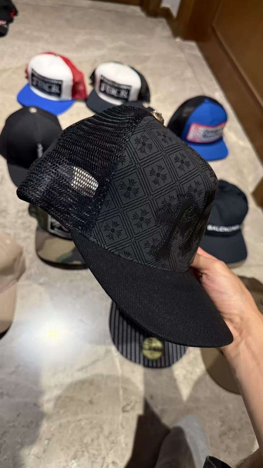 Chrome Hearts Chrome Hearts Black Hat 41.5 Men Size ONE SIZE - 1 Thumbnail