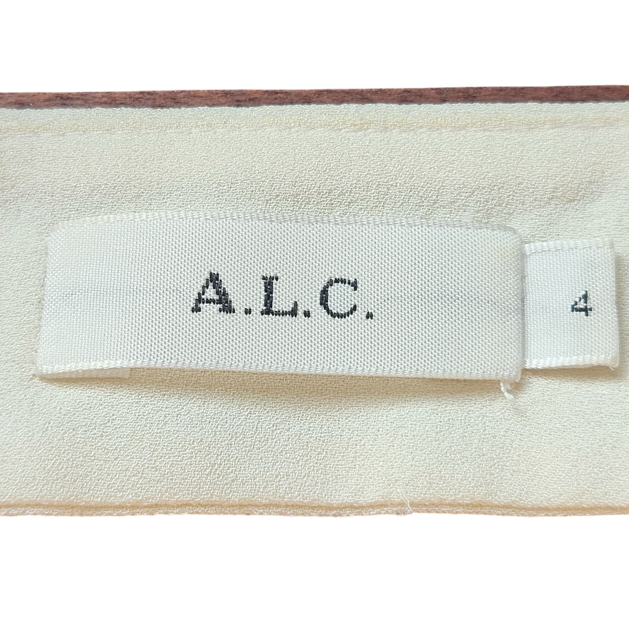 A.L.C. A.L.C. Women’s Ivory Silk Blouse 4 V-Neck Quiet Luxury Old M Size S / US 4 / IT 40 - 4 Thumbnail