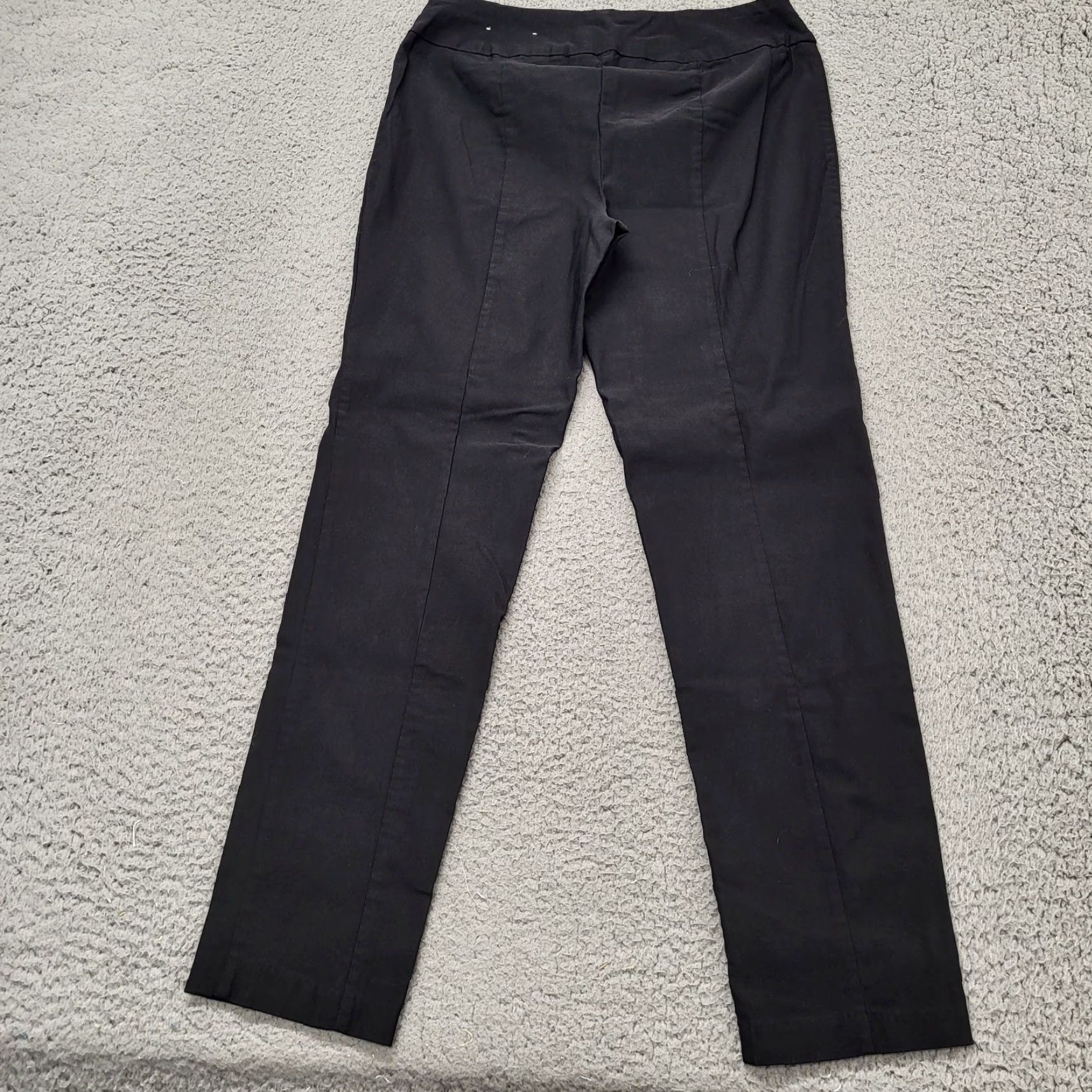 Vintage Cato Dress Pants Women's 8 Black Stretch Flat Front Mid Rise Straight Leg Pants Size 30" / US 8 / IT 44 - 3 Thumbnail