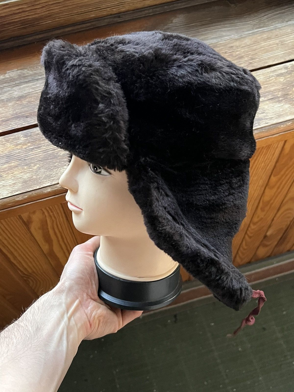 Vintage Y2K Faux Fur Ushanka Vintage Fuzzy Trapper Hat Huge Size ONE SIZE - 18 Thumbnail
