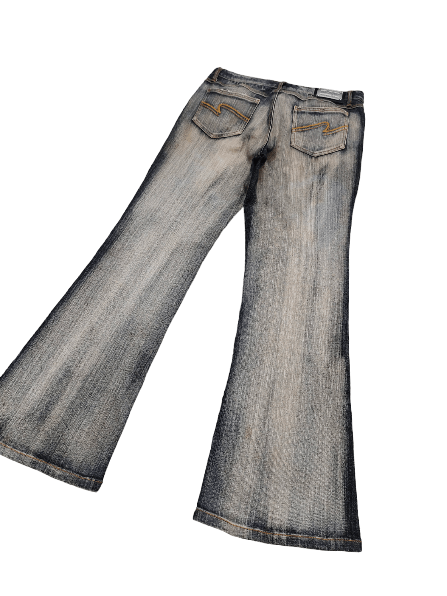 If Six Was Nine × Le Grande Bleu (L.G.B.) × Tornado Mart Flare Jeans Jouer Aur Faded Wash Denim Bootcut Y2k Size US 32 / EU 48 - 12 Thumbnail