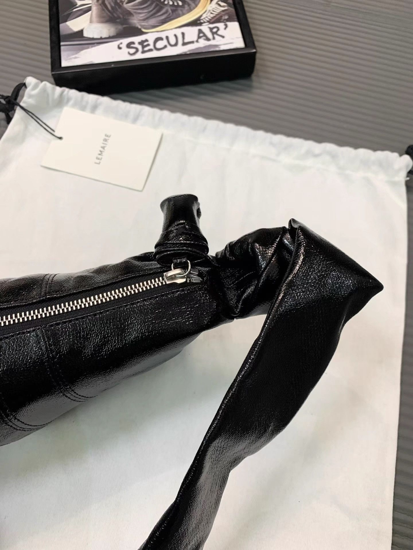 Lemaire Lemaire Black Coated Small Croissant Bag K34 Size ONE SIZE - 7 Thumbnail