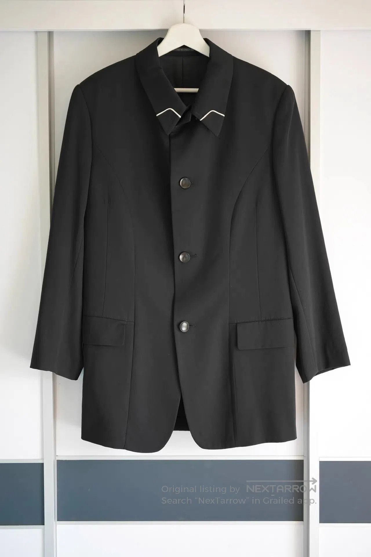 Yohji Yamamoto Black Collared Button. Size US L / EU 52-54 / 3 - 1 Thumbnail