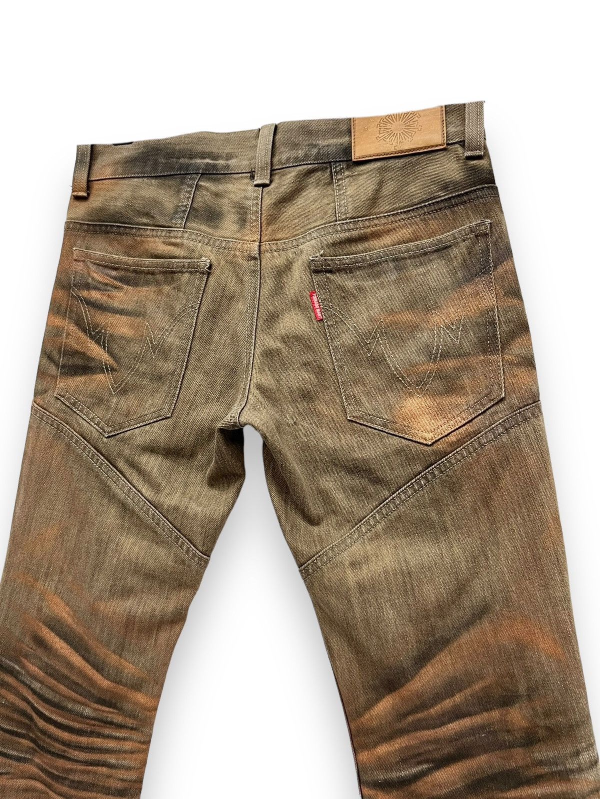 Tornado Mart 🔥TORNADO MART Smoke Brown Gold Dust Whisker Laced Leg Flare Size US 28 / EU 44 - 9 Thumbnail