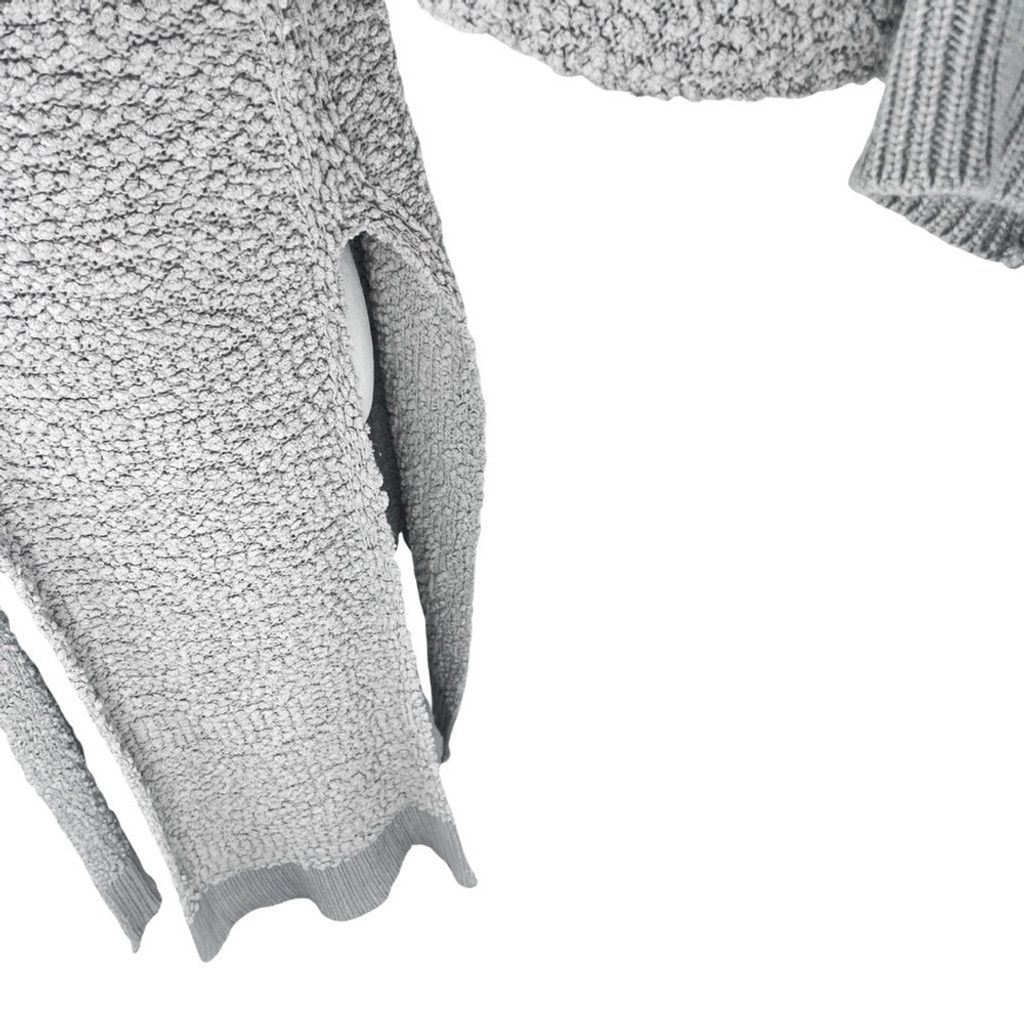 Other LAJU Women's Grey Sherpa Texture Maxi Coatigan w Slits XS Size XS / US 0-2 / IT 36-38 - 4 Thumbnail