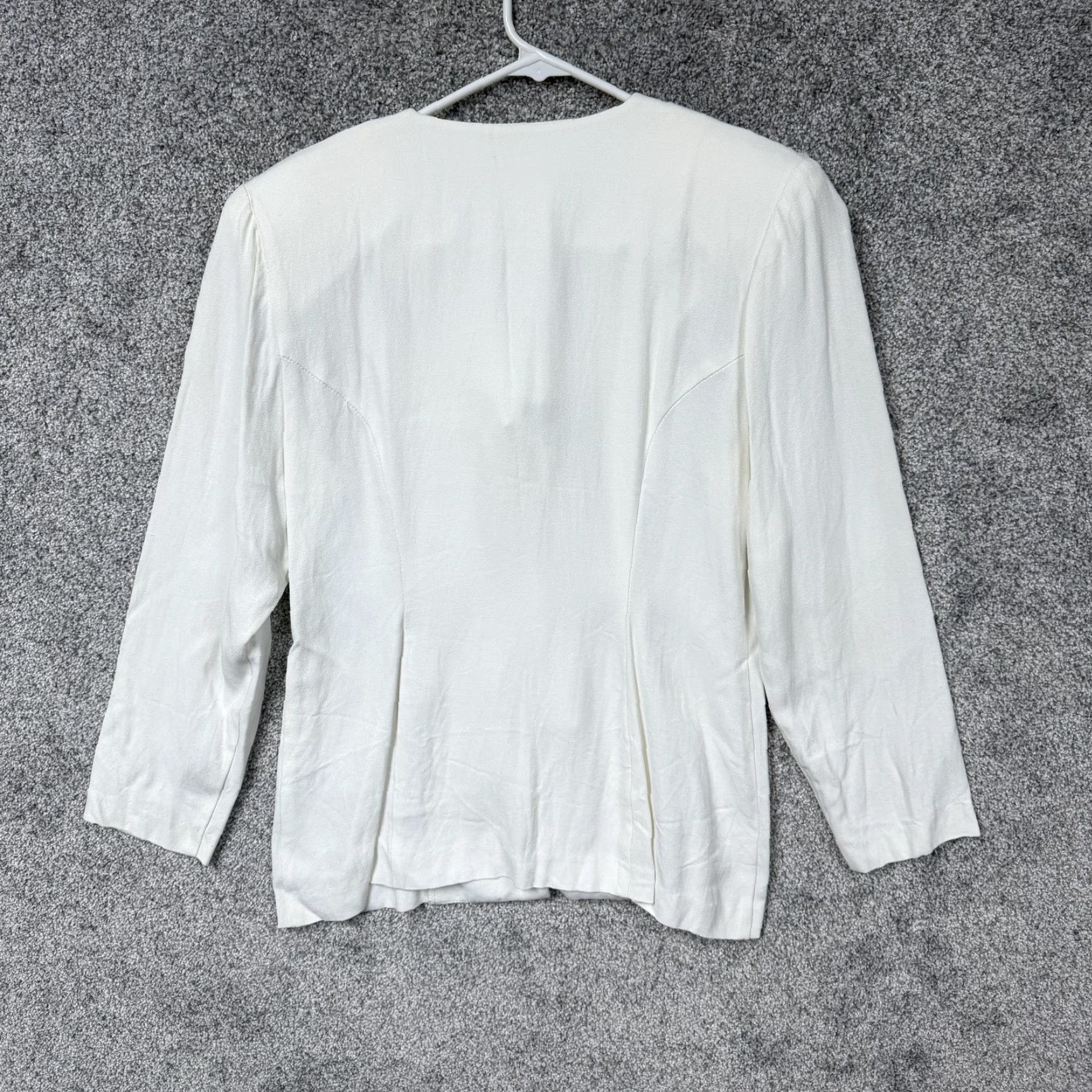 Vintage VINTAGE R&M Richards Blouse Womens 6P Petite White Fringe Embroidered Party/Shirt Size M / US 6-8 / IT 42-44 - 7 Thumbnail